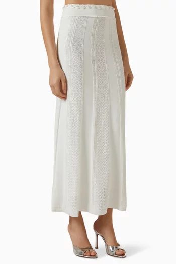 تنورة فانيا منسوجة مزينة بتطريزات بالخرز