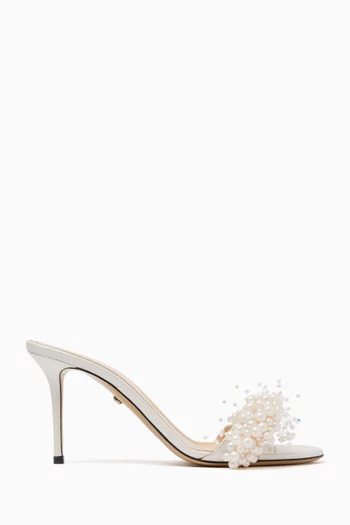 حذاء مفتوح من الخلف مزين باللؤلؤ جلد نابا