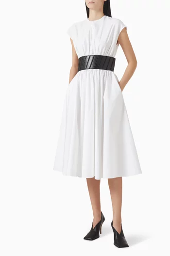 Belted Dress in Cotton Poplin