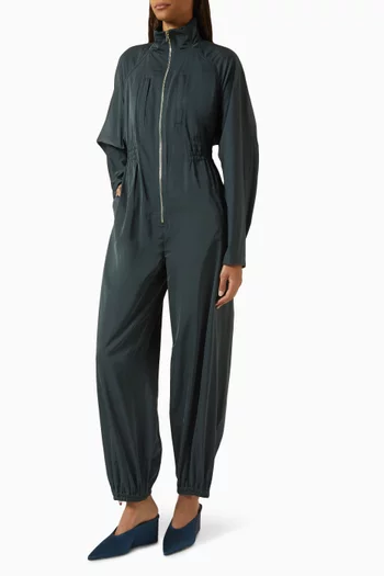 Front-zip Jumpsuit in Crepe