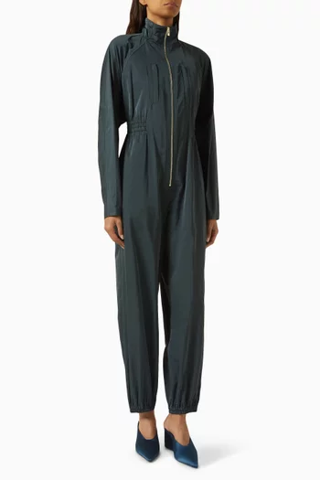 Front-zip Jumpsuit in Crepe