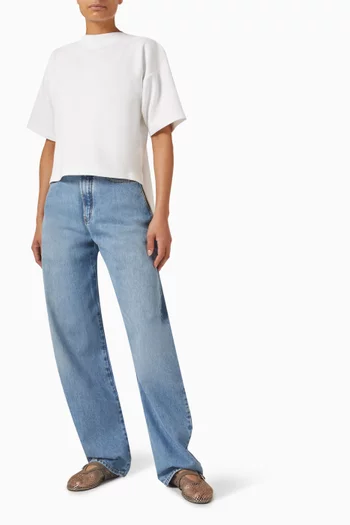 Asymmetric Boxy T-shirt in Cotton Blend