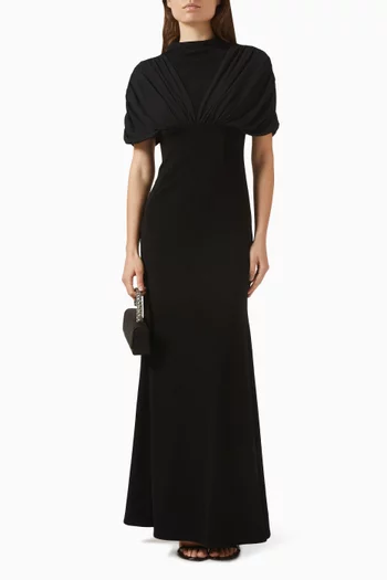 فستان سهرة بقصة ذيل السمكة بدرابيه