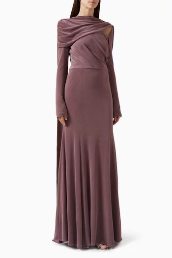 فستان سهرة بقصة غير متماثلة على شكل ذيل السمكة