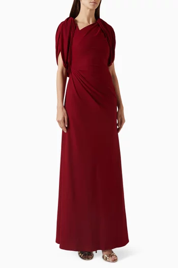 فستان سهرة بقصة غير متماثلة بكتف مكشوف