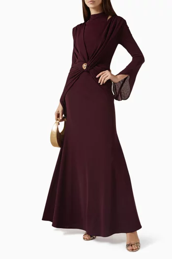 فستان متوسط الطول بقصة ذيل السمكة