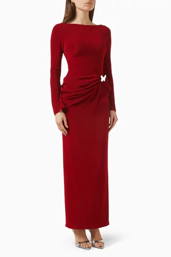 Asymmetric Drape Pencil Dress