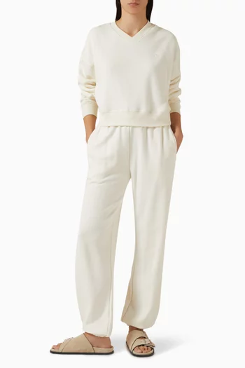 سويت شيرت قصير بفتحة رقبة على شكل حرف V‏ فرنش تيري