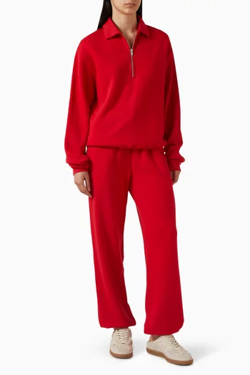 سويت شيرت بولو بسحّاب فرنش تيري