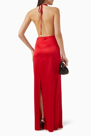 Carla Open-back Dress in Silk Blend
