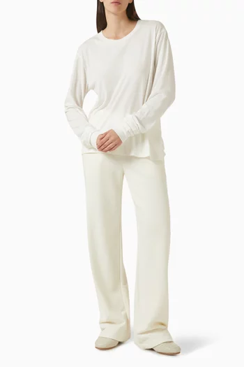 تي شيرت بقصة بويفريند قطن ومودال