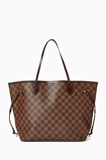 حقيبة يد نيفرفول ام ام قنب بنقشة مربعات ولون داكن