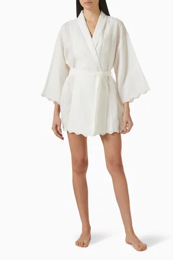 Scollop Robe in Linen
