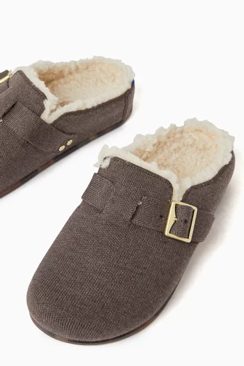 The Cozy Buckle Clog Slippers in Knit