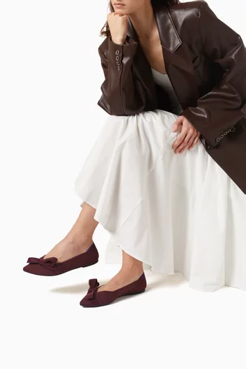 The Bow Point II Ballerina Flats in Knit