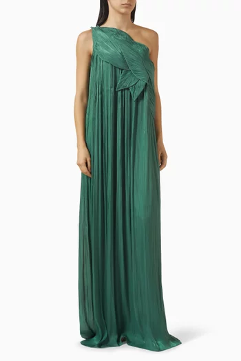 Amabel One-shoulder Gown in Lurex Georgette