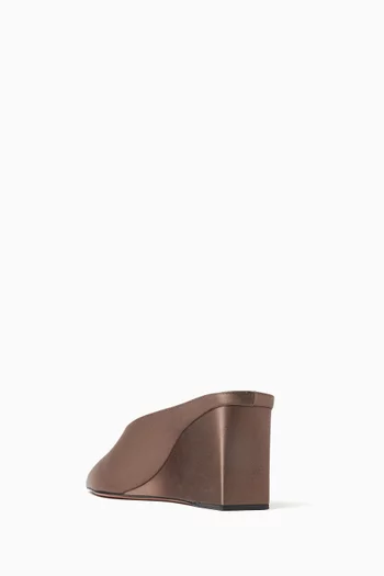 Wedge Mules in Satin