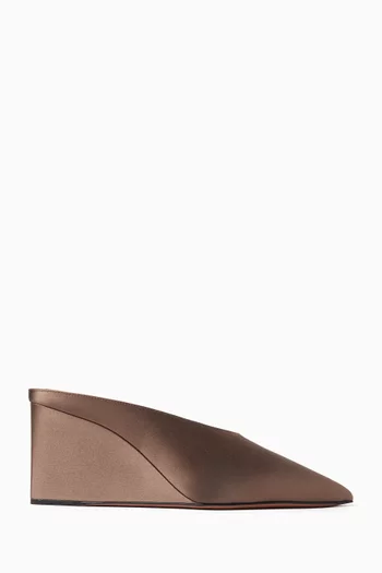 Wedge Mules in Satin