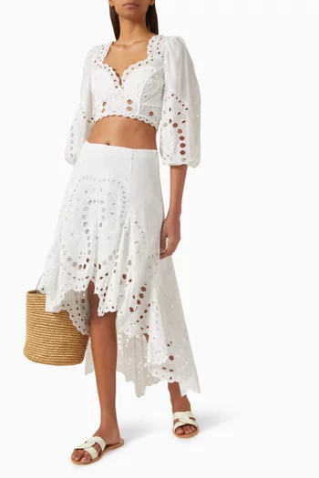 Luna Broderie Anglaise Top in Cotton Blend