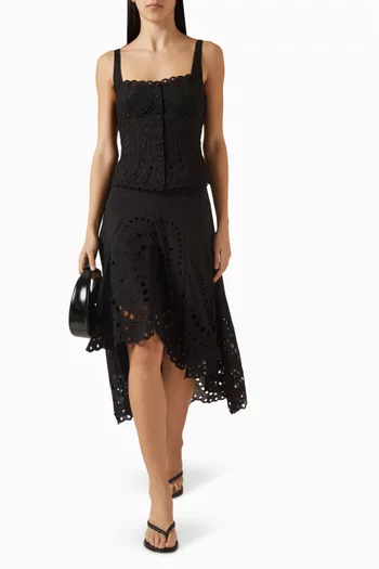 Finn Broderie Anglaise Skirt in Cotton Blend