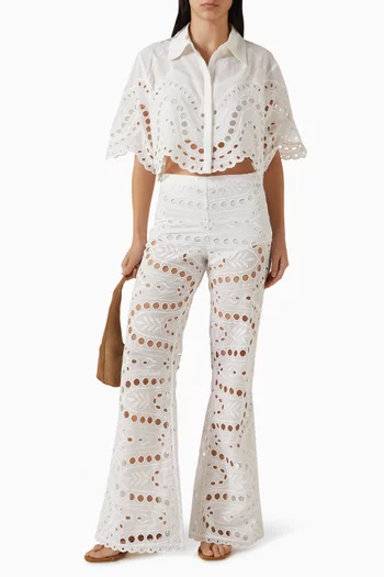 Storm Broderie Anglaise Blouse in Cotton Blend