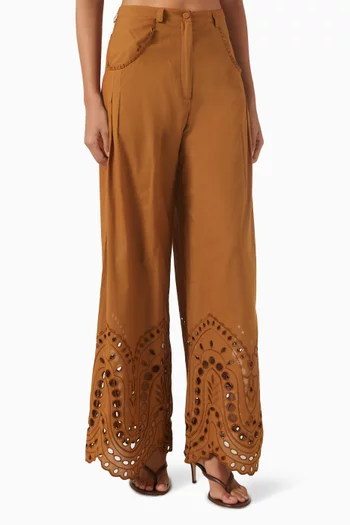 Ray Broderie Anglaise Pants in Cotton Blend