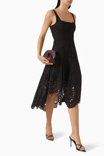 Ayla Broderie Anglaise Dress in Cotton Blend