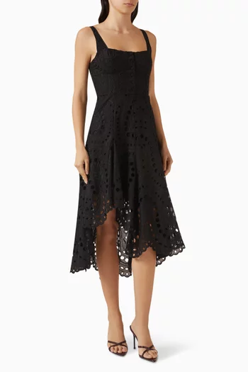 Ayla Broderie Anglaise Dress in Cotton Blend