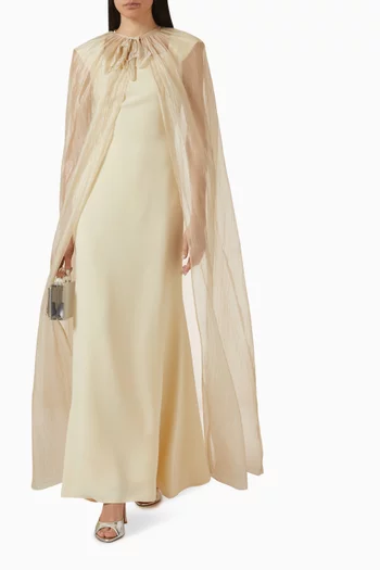 Embellished Cape & Dress Set