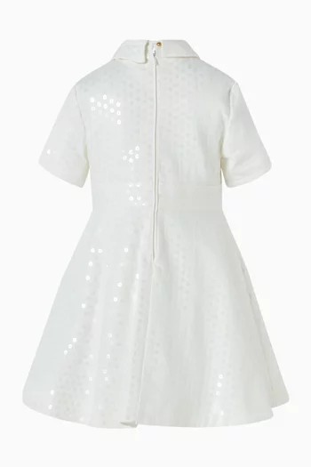 فستان بنمط قميص مطرز بالترتر دينم