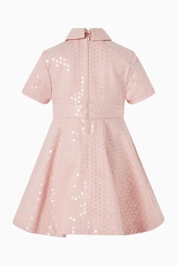 فستان بنمط قميص مطرز بالترتر دينم