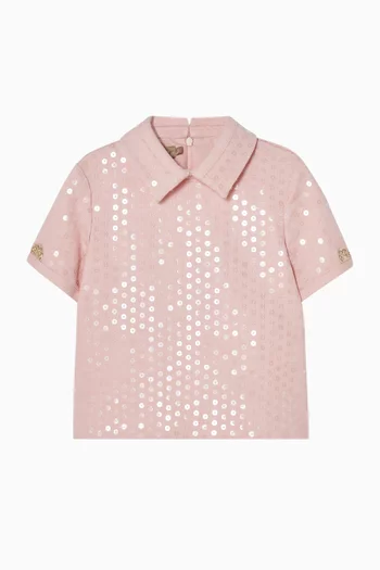 بلوزة مطرز بالترتر دينم