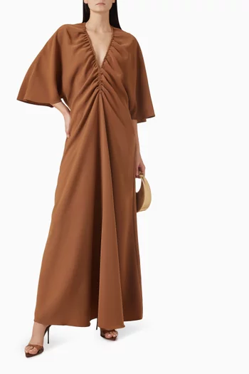 Eva Gathered V-neck Dress
