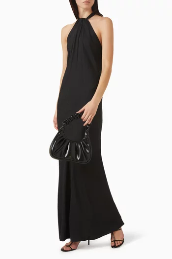 فستان برباط على الرقبة حرير جاكار