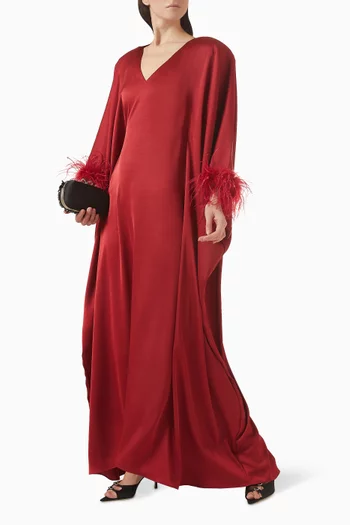 Feather-trim Kaftan