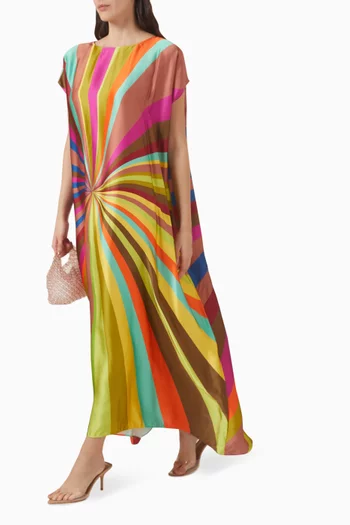 Printed Cocoon Dress in Viscose