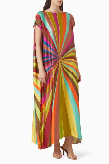 Printed Cocoon Dress in Viscose