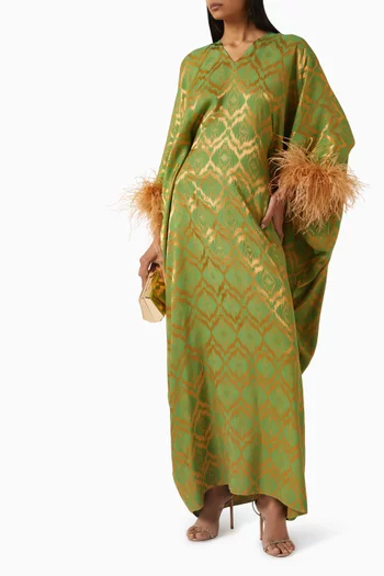Metallic-print Kaftan