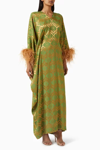 Metallic-print Kaftan