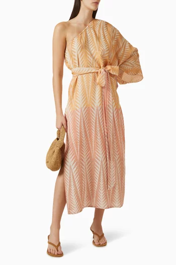 فستان زكار بفتحة رقبة بكتف مكشوف