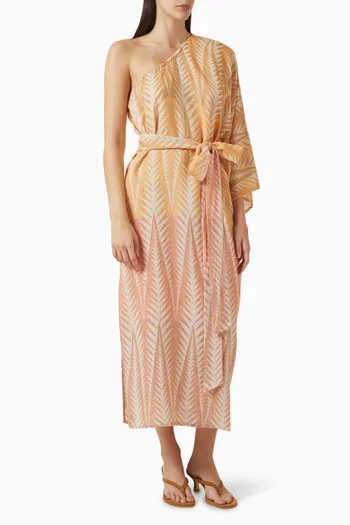 فستان زكار بفتحة رقبة بكتف مكشوف