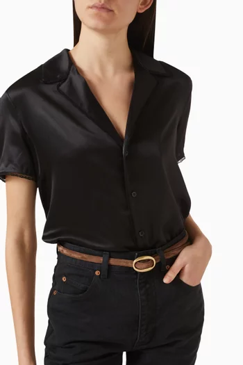 حزام رفيع بإبزيم بيضاوي شمواه