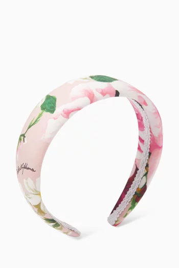 Floral-print Headband in Poplin