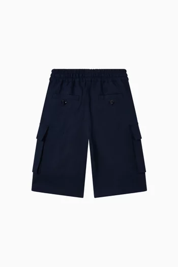 بنطال برمودا مطرز كتان