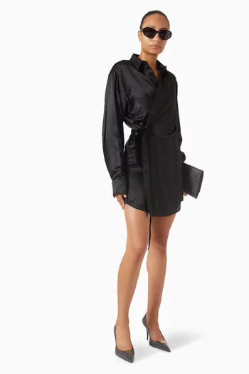 Wrap Dress in Advanced Biotech Silk Satin