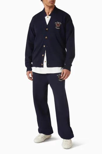 Le Cardigan Slogan Rose in Merino Wool