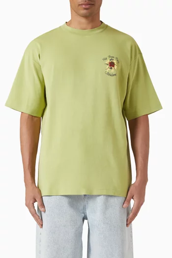 Slogan Rose T-Shirt in Cotton