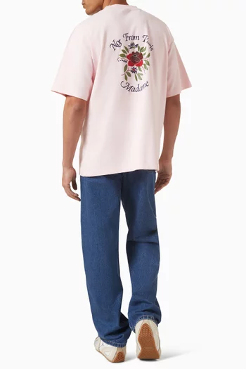 Slogan Rose T-Shirt in Cotton