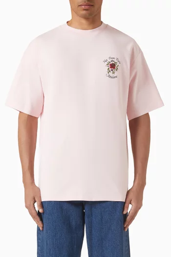 Slogan Rose T-Shirt in Cotton