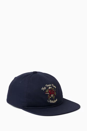 Slogan Rose Cap in Cotton